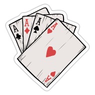 Traditional Tattoo Four Aces Playing Card Game' Sticker